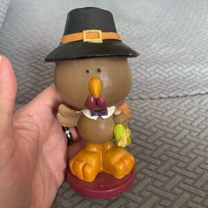 Cute Pilgrim Turkey Figurine - Brown & Black from the 2010s